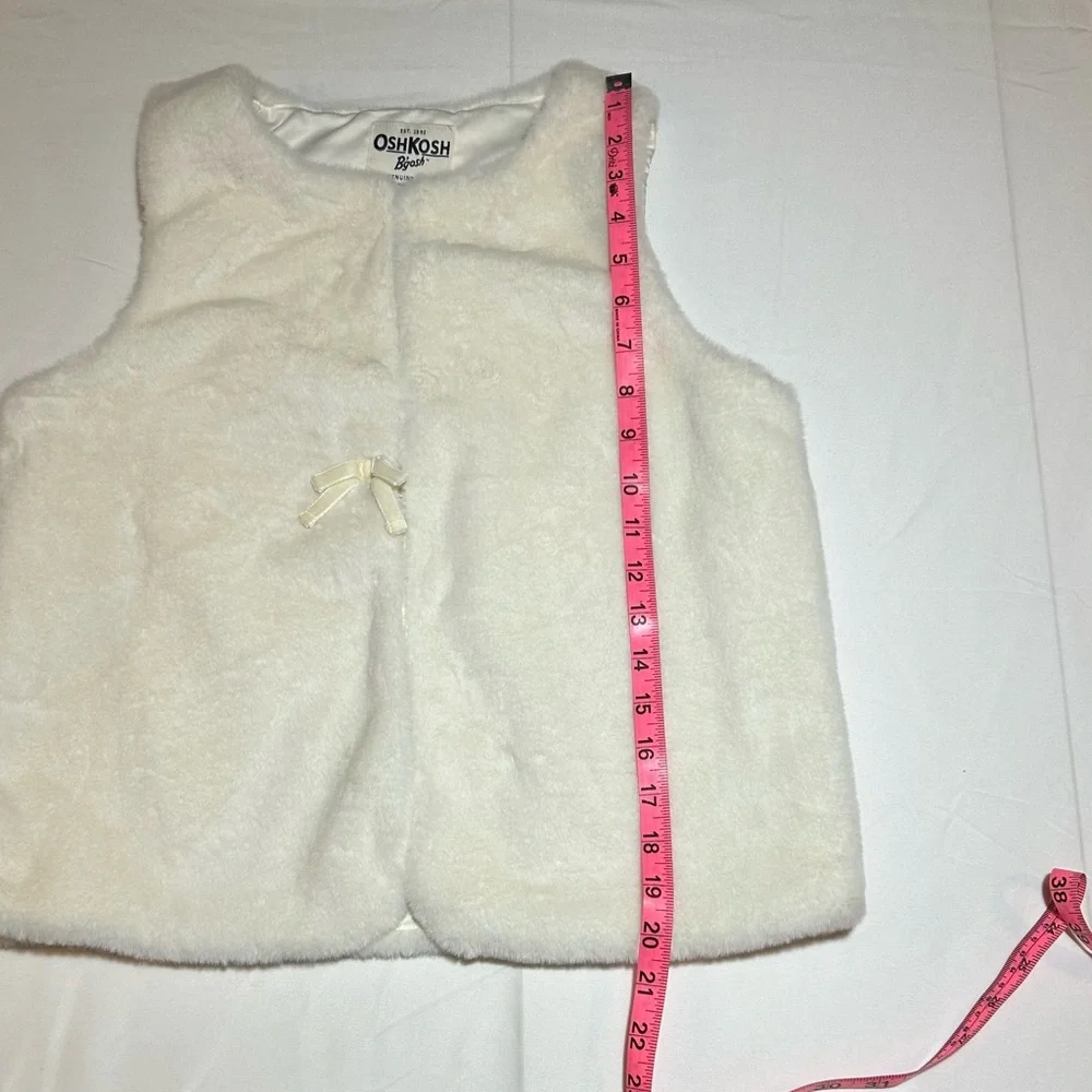 OshKosh B'gosh Girls Size 14 Ivory Faux Fur Lined Vest Sleeveless
